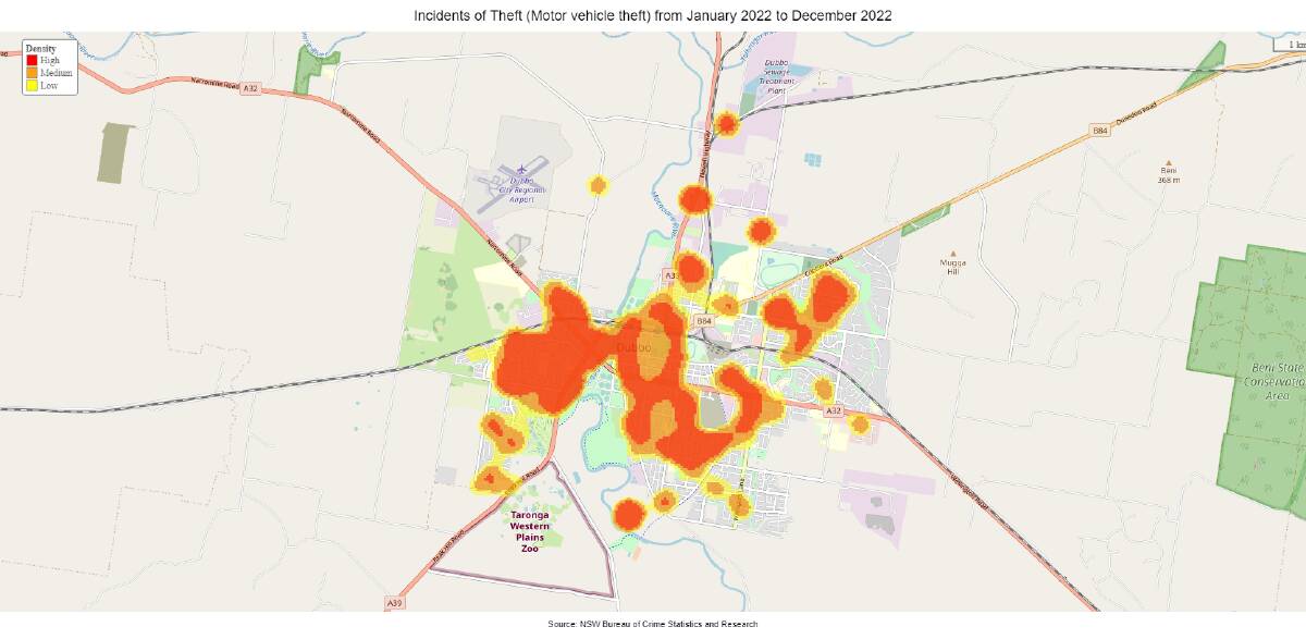 Frequency of motor vehicle theft in Dubbo region. Bureau of Crime Statistics and Research (BOCSAR)