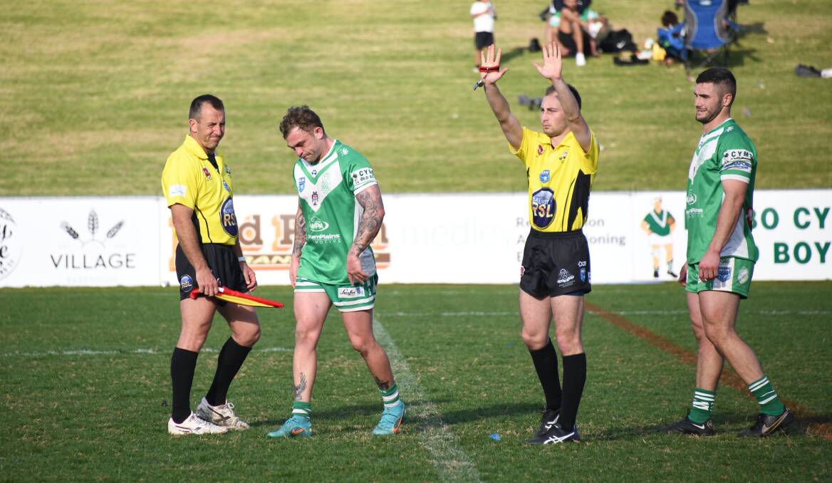Jyie Chapman was given 10 minutes in the sin bin for a high shot during Dubbo CYMS' preliminary final win on Sunday. Picture by Amy McIntyre