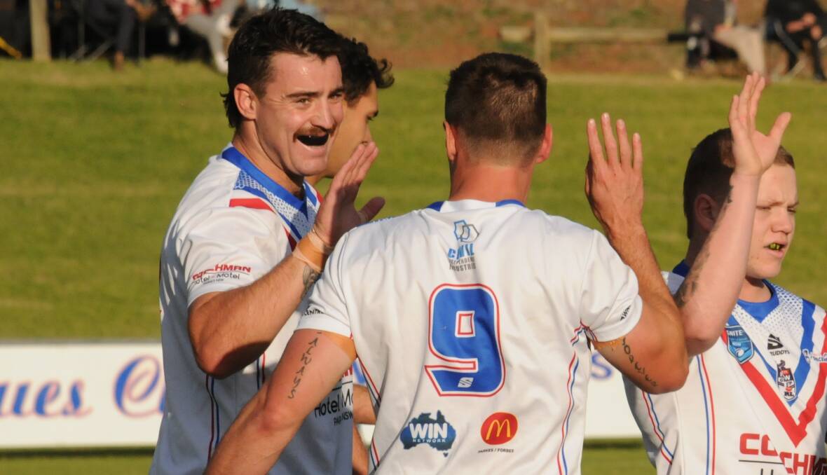 Will Wardle, left, is loving life on and off the footy field at Parkes. Picture by Nick Guthrie