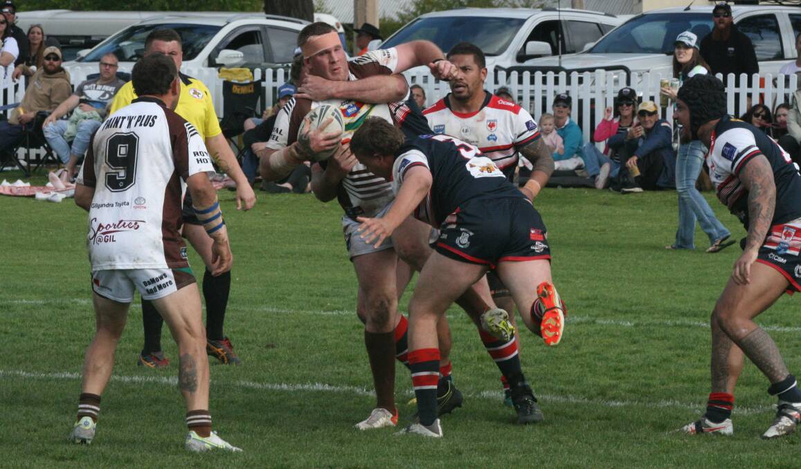 The Cobar defence lifted when it mattered during Saturday's thrilling Castlereagh League grand final. Picture by Peter Sherwood Photography