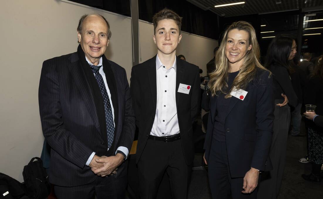 Director of the Origin Energy Foundation, Grant King (left), scholarship recipient Chad Buckman and Head of Origin Foundation Michelle Zahra. Picture supplied
