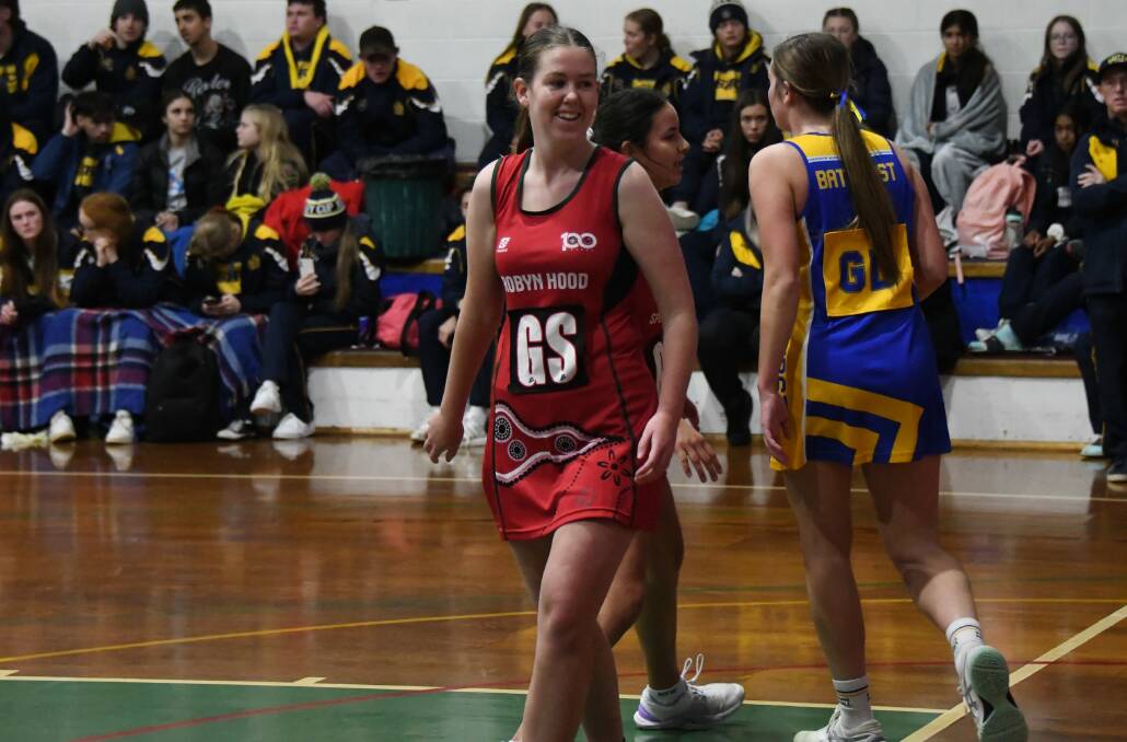 Jane Davis had plenty of reason to smile during Dubbo's strong netball win on Wednesday. Picture by Nick Guthrie