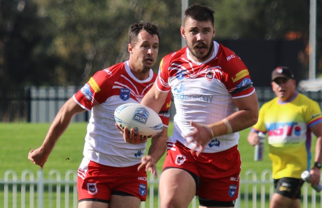 Zac Saddler and Jack Littlejohn (back) are two of the four ex-NRL players running out for Mudgee this season. Picture by Petesib's Photography