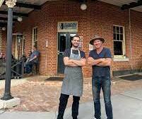 Head chef at Rockley Pub, Simon Borghese with owner Matt Moran.