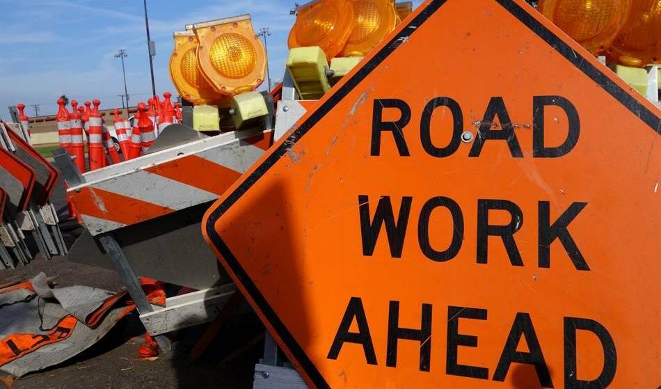 A road work ahead sign. Picture file image 
