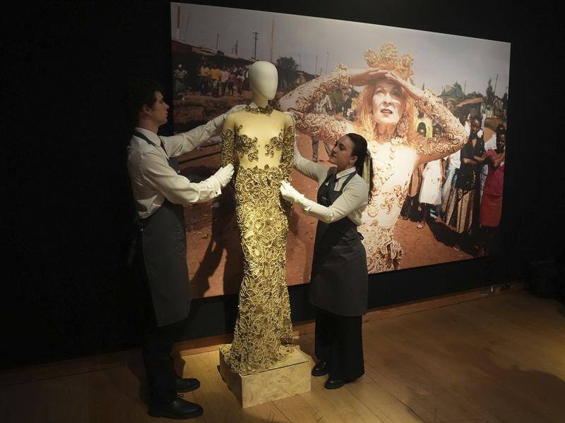 Dresses and other items from Vivienne Westwood's personal collection are going up for auction. (AP PHOTO)