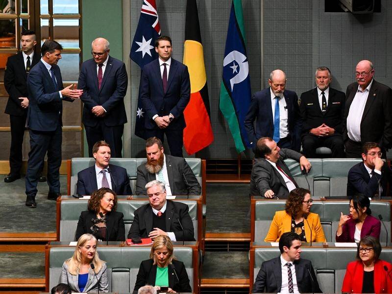 Federal parliament has endorsed the voice referendum with the next move to set a date. (Lukas Coch/AAP PHOTOS)