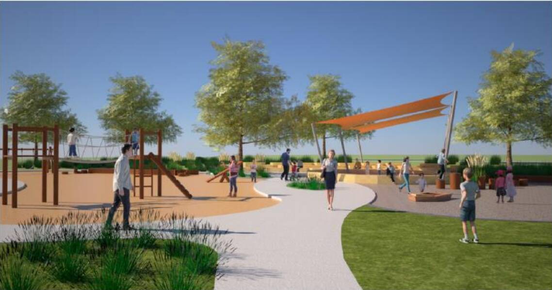 An artist's design of the play area. Picture by Dubbo Regional Council