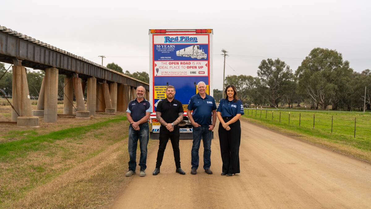 Rod Hannifey, Rural Outreach Counselling president David Post, GME safety expert Tony Crooke and Rural Outreach Counselling senior MateKeeper program coordinator Aleesha Gill are hoping to make a difference in truck drivers' mental health. Picture supplied