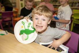 Zeke Van Derwel at a recent school holiday activity at the Macquarie Regional Library. Picture by Belinda Soole
