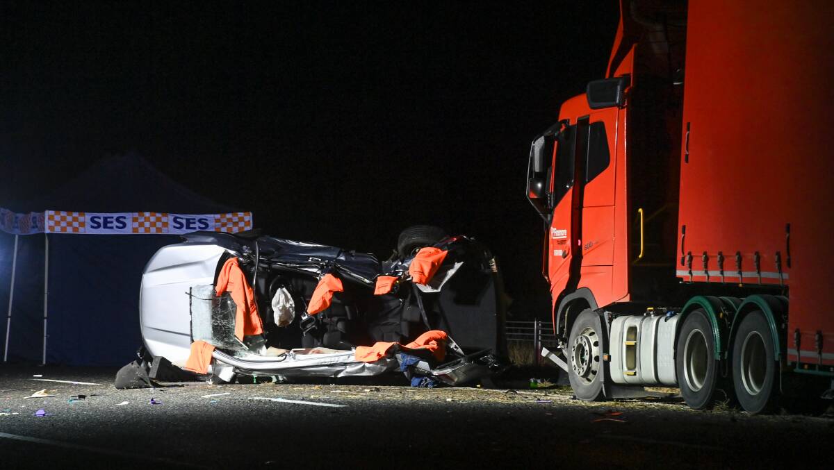 The crash scene on Thursday night. Picture by Mark Jesser