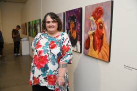 Artist Jodi Cramond at the official opening of her exhibition Ornibiography at the Western Plains Cultural Centre. Picture by Amy McIntyre